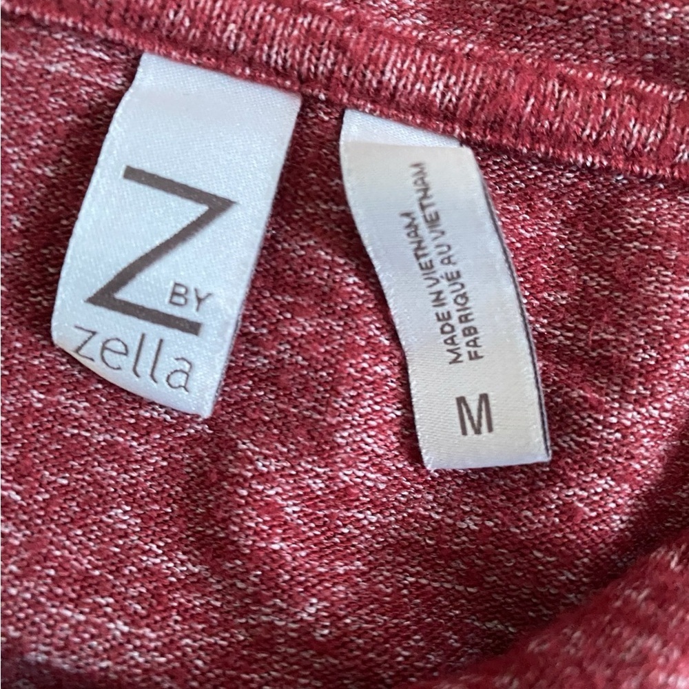 Zella Cropped Boxy Hoodie Red Wine-Burgundy Sweater Medium - Picture 2 of 5